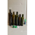 Dark round glass oil bottle with aluminium cap with plastic reducer 50ml 100ml 250ml and 500ml